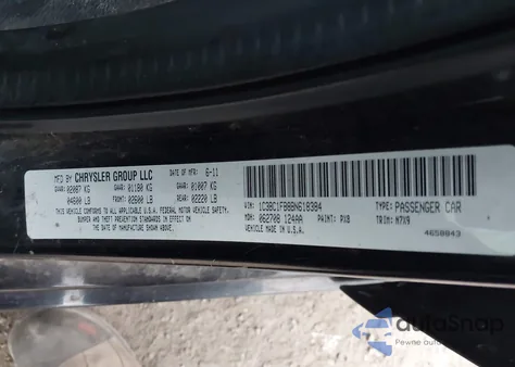 2011 Chrysler 200 Touring z USA, uszkodzony, nr VIN 1C3BC1FB8BN618384